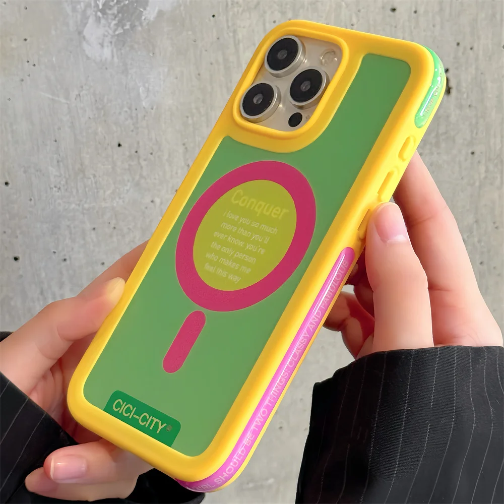 

Luxury Candy Color Magsafe Case for iPhone 17 Air 16 Pro 15 14 13 16 Pro Max Plus Color Dopamine Magnetic Wireless Charge Cove