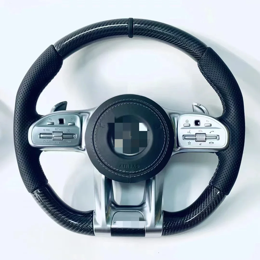 Volante de fibra de carbono com novo design mais vendido para Mercedes Benz W204 W205 W211 AMG GLE CLA