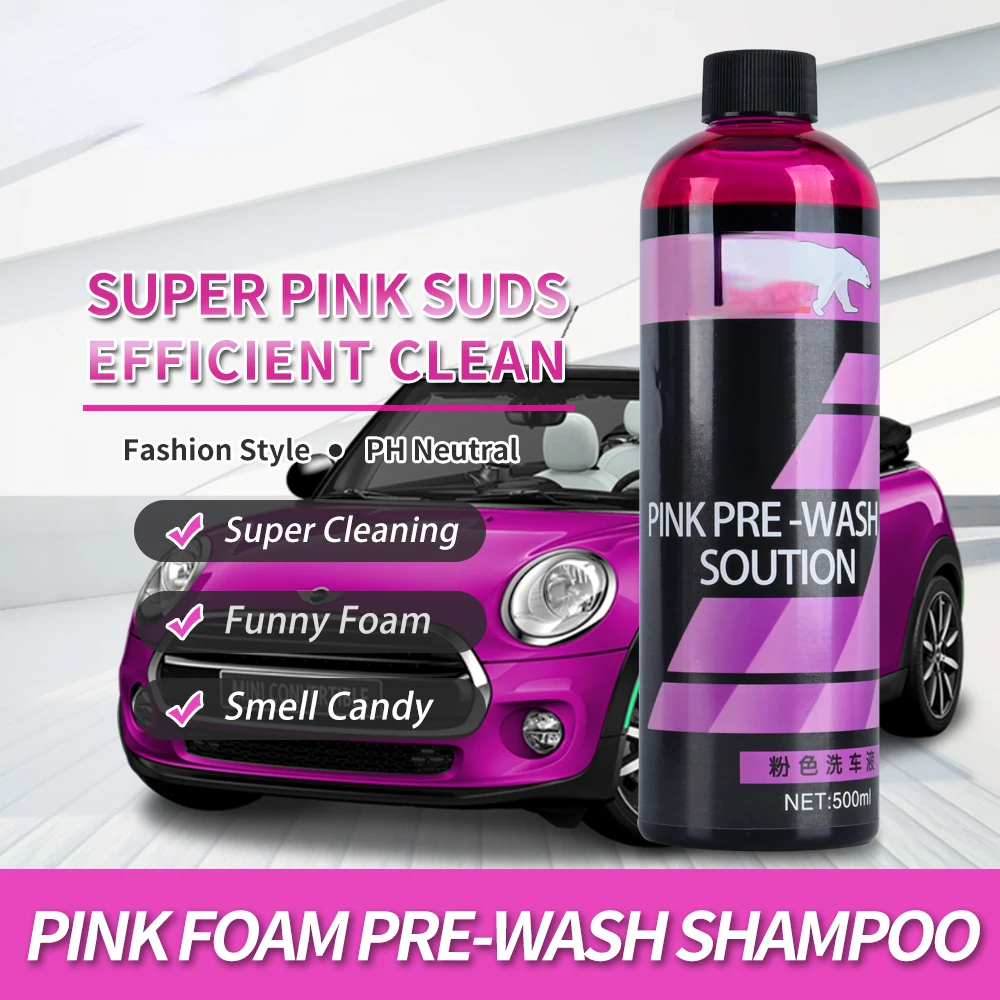 Pink Foaming Car Wash Soap Auto Wash Shampoo Active Foam Cleaner for For Snow Foam Lance / Cannon / Foam Gun or Bucket Wash