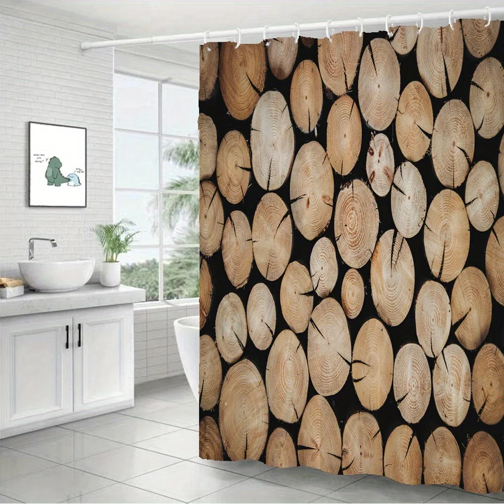 Rustic Wood Log Cross Section Print Bath curtain Soft t Lightweight Warm Sofa Bed Cover Vintage Tree Trunk