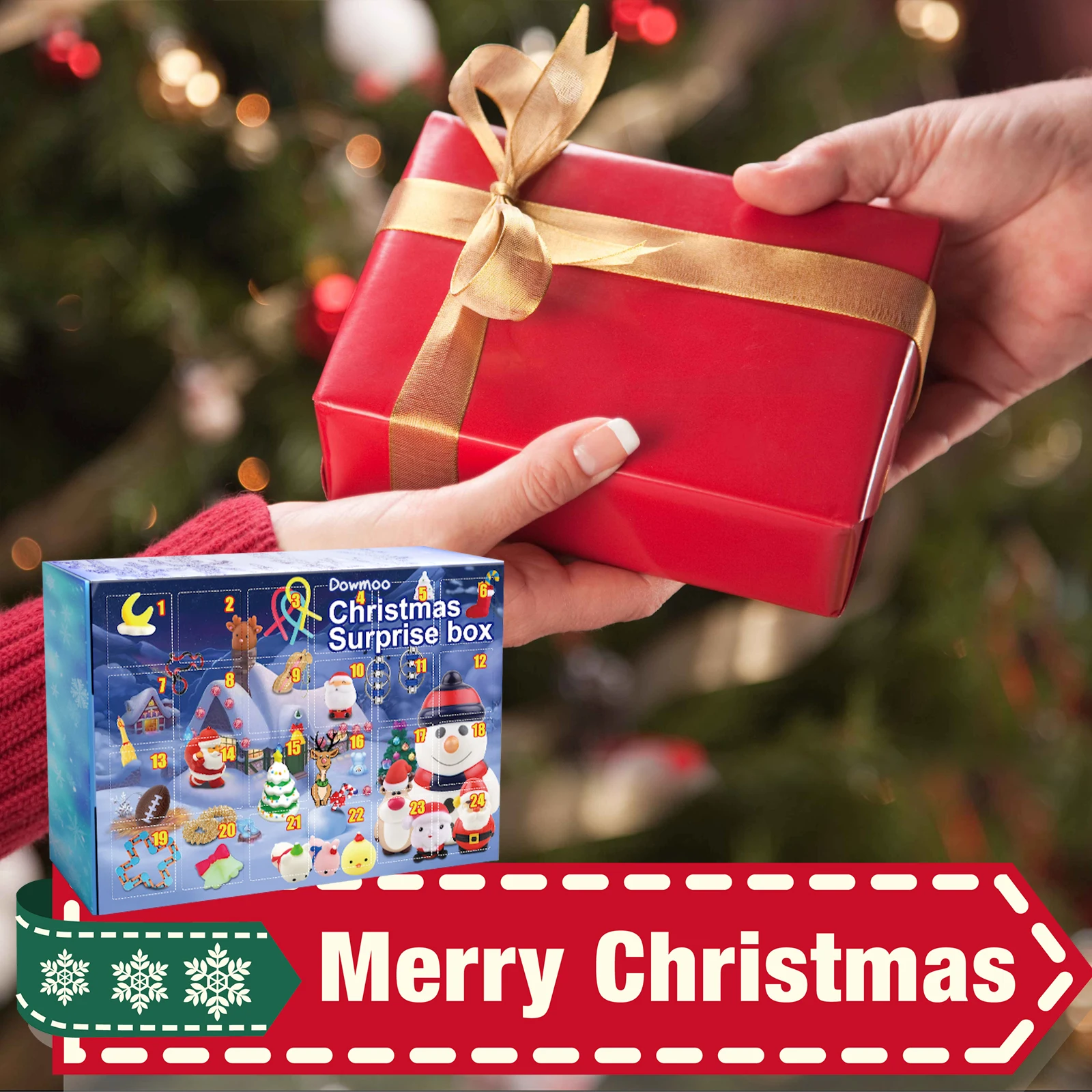 Dowmoo Christmas Surprise Blind Box Christmas Relief toys Celebrate the atmosphere 24 random hidden blind box gifts