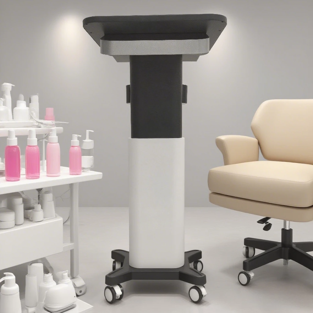 New 4 Wheels Upright Rolling Trolley White Durables Trolley for Beauty Salon