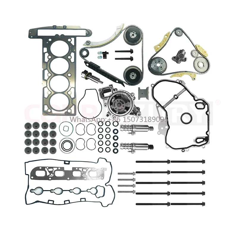 

Carrhzury Timing Chain Kit Bolts Head Gasket Kit for GM Ecotec 2.0L 2.4L VCT Solenoid Actuator Gear Oil Water Pump HS26517PT