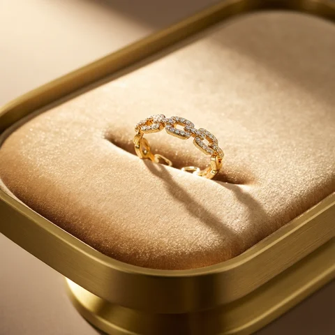 Rings Stainless Steel Women Classic Twist Chain Open Rings For Women Zircon Stainless Steel Geometric Twist Wrapped Couple Ring Wedding Aesthetic Jewelry