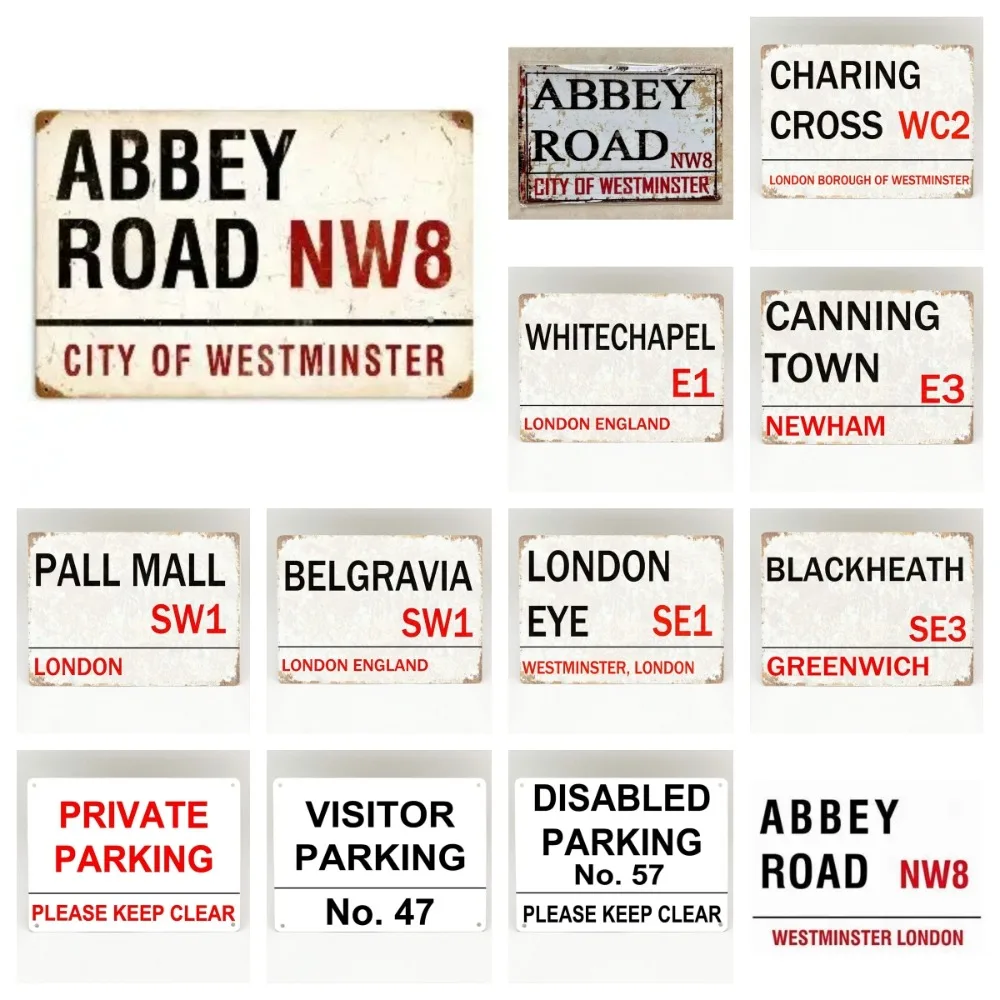 Abbey Road Street Signs Vintage Metal Sign