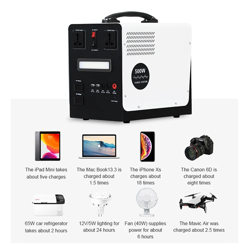 Solar portable 500w 1000w 1500w generator 110v 220v mini outdoor camping backup power station