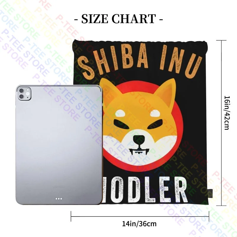 Shiba Inu Token Crypto Shib Coin Cryptocurrency Hodler Drawstring Bags Gym Bag Training Lightweight