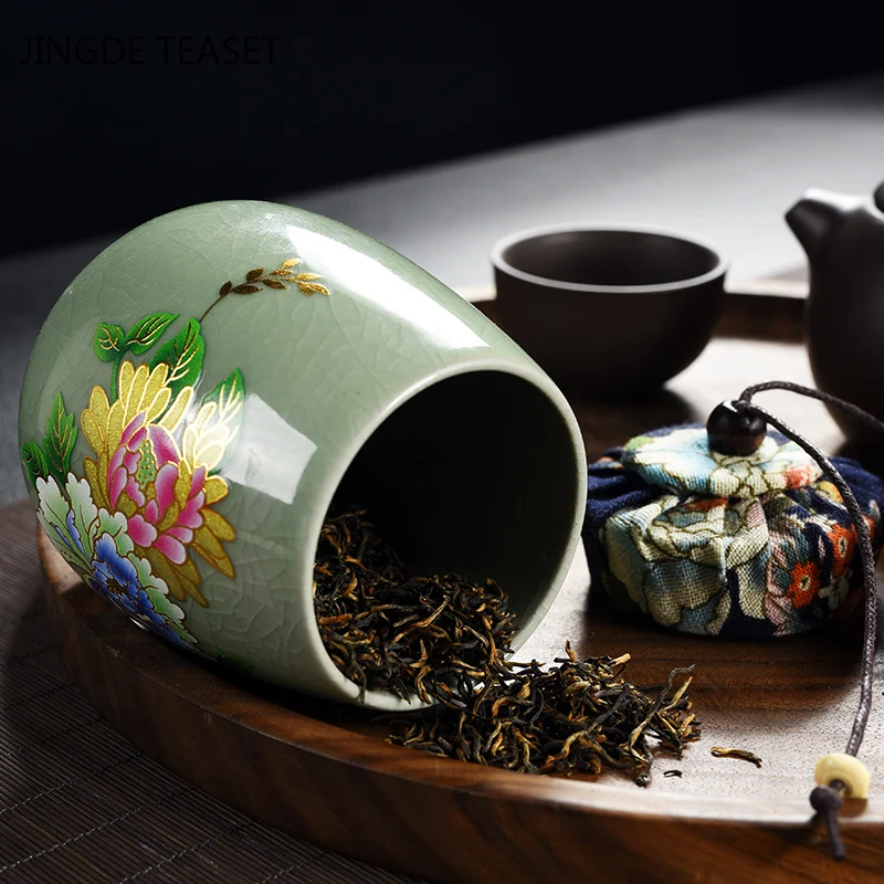 1PCS storage tank teapot canned ceramics oolong tea travel Tea Boxes Chinese porcelain Portable tea caddy coffee canister