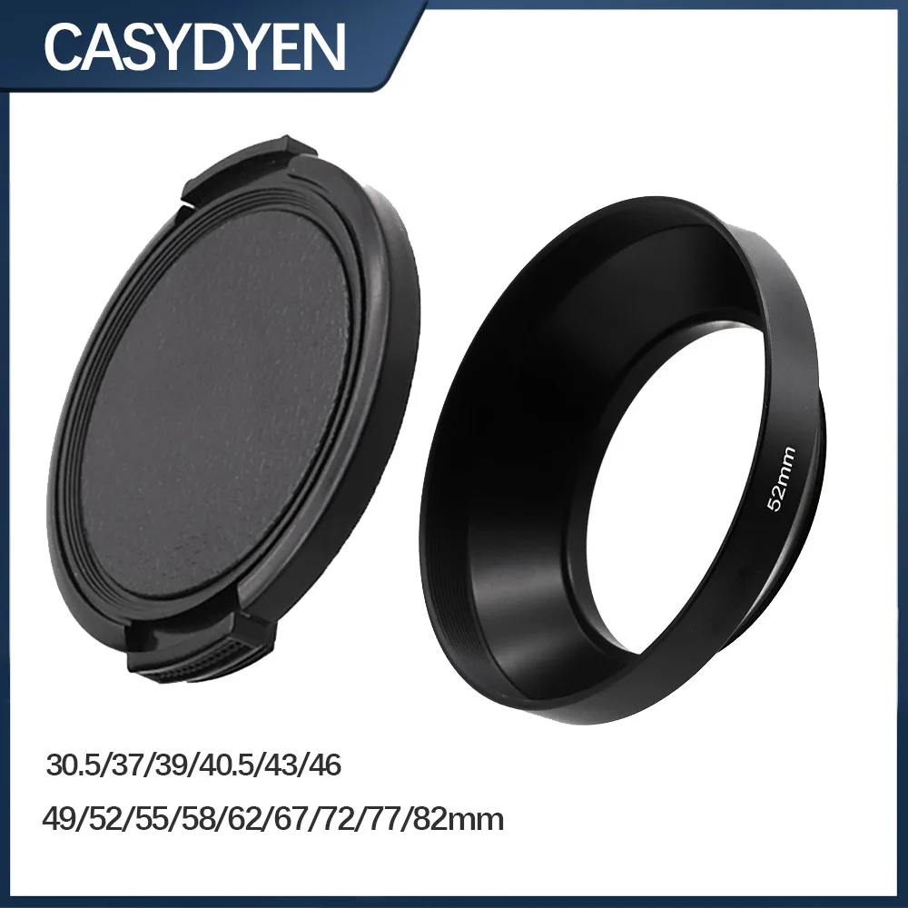 Metal Wide Angle Lens Hood Wide Lens Hood For Canon Fuji Leica Nikon Olympus Panasonic Screw In Mount Camera Lens Hood