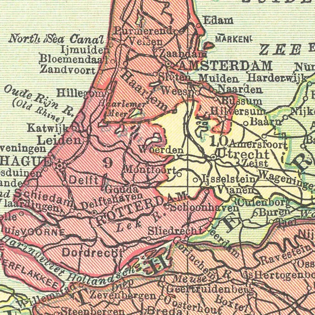 60*90Cm Belgia dan Belanda S Peta Di 1914 Semprot Kanvas Lukisan Antik Dinding Seni Poster Dekorasi Rumah Perlengkapan Sekolah