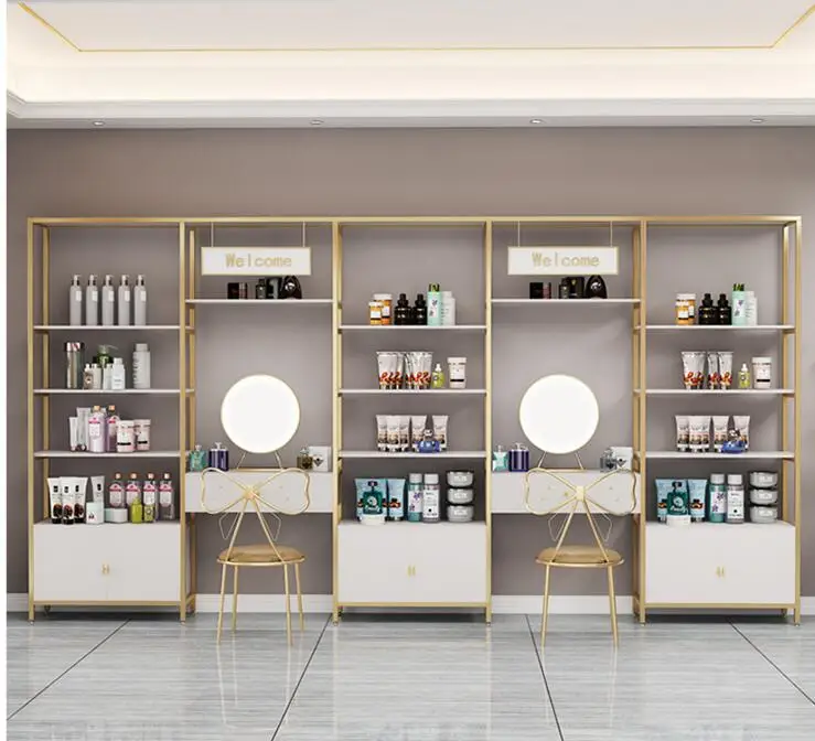 Beauty salon product display cabinet cosmetic display cabinet skin care barber shop shelf shelf shelf multi-layer display shelf