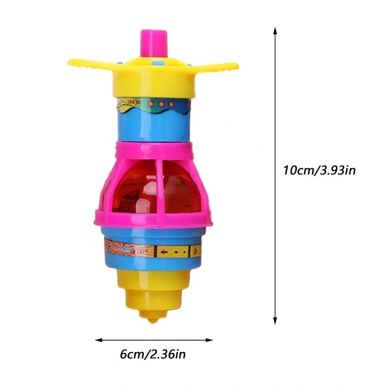 1PC カラフルなフラッシュこまプラスチック発光射出ハンドルジャイロスコープ点滅圧力ジャイロ子供の古典的なおもちゃ