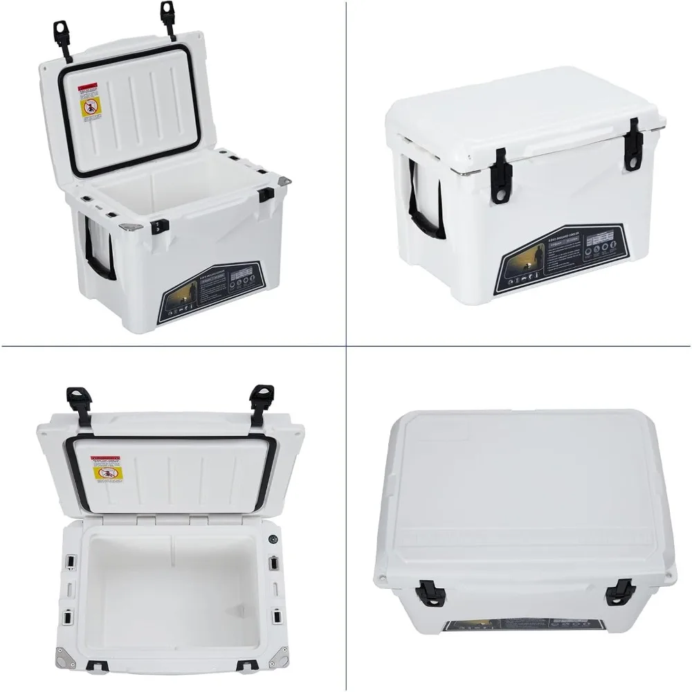 مبرد ثلج معزول بسعة 20 لترًا مع مقبض عالي التحمل للتخييم ورحلات الشاطئ، يحتفظ على الثلج لمدة 5 أيام