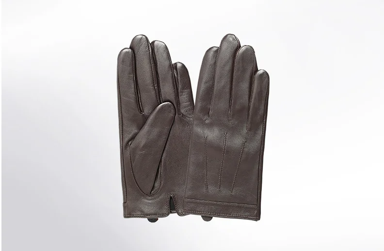 New 2022 Spring Gloves Men Real Leather Gloves Touch Screen Black Real Sheepskin Thin Warm Driving Gloves