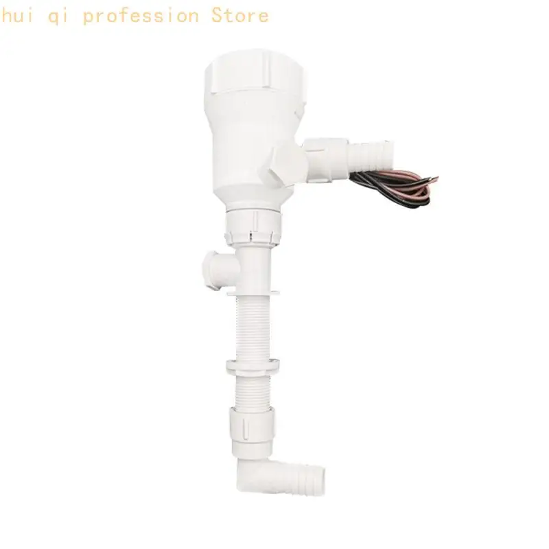 Yacht Bilge Pump, Vertical 800 GPH Marine Water Pump with Threaded Base, Locking Collar, and Outlet Fitting H8WE