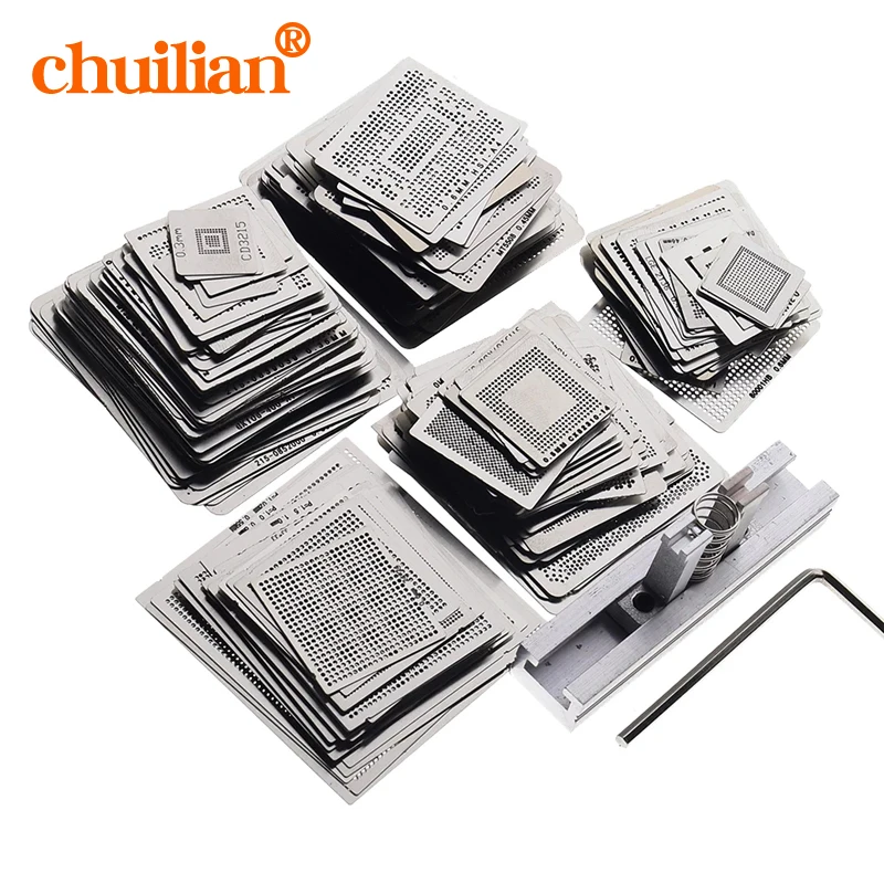 

310pcs/ Direct Heating Metal Template BGA Reballing Stencil Kit Jig Repair Tool Solder Ball tweezers scraper Solder paste