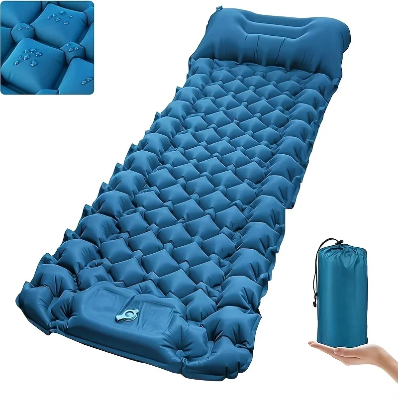 1pc Outdoor Inflatable Sleeping Pad | 1-Minute Quick Inflation + Extra Thick Puncture-Proof | Essential for Camping / Hiking
