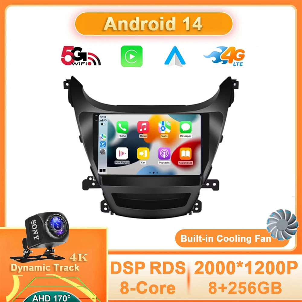 

Android 14 Car Radio For HYUNDAI ELANTRA 2011 2012 2013 2014 2015 2016 Multimedia Video Player Navigation GPS 4G WIFI QLED DSP
