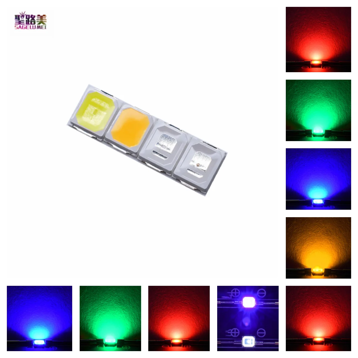 Imagem -02 - Led Smd 3v High Power Light 0.2w Chip Beads Emitting Diode Lamp Warm White Yello Red Blue Green Pink uv Orange 2023 1000 Pcs 2835