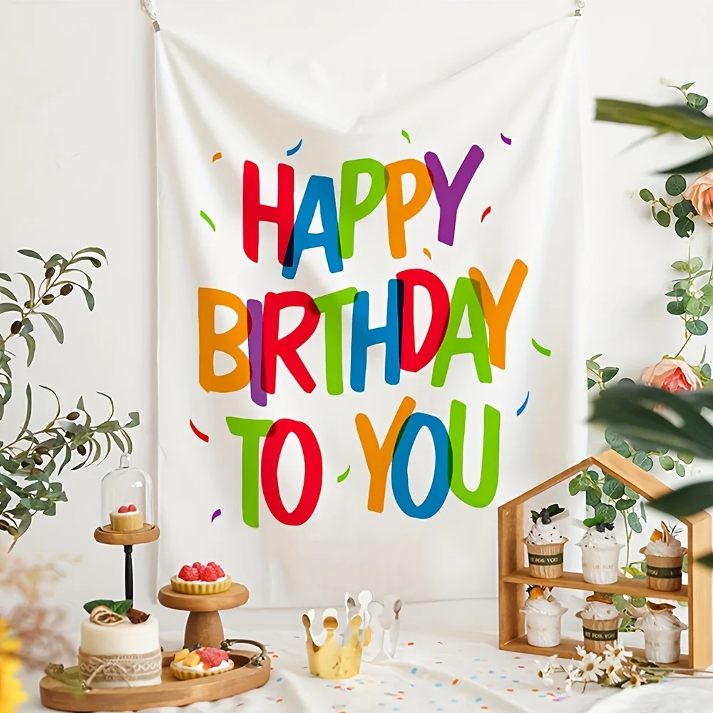 New Happy Birthday Background Tapestry Girls Boys Birthday Party Backdrop Banner