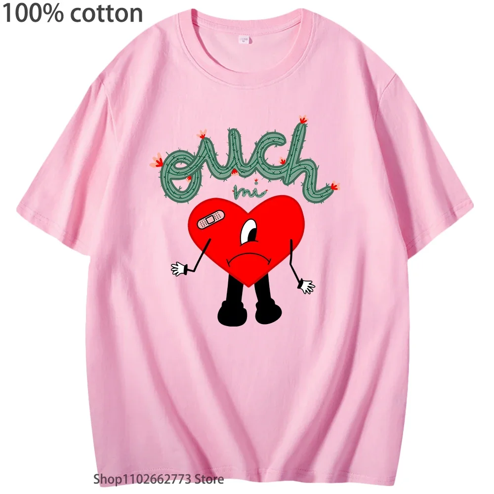 100% قطن Kawaii باد الأرنب-Un Verano Sin Ti تي شيرت المرأة موضة عادية الكرتون قميص مطبوع كم قصير Y2k تي شيرت صيفي