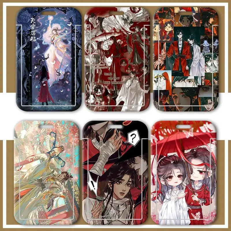 Heaven Officials Blessing Hua Cheng Xie Lian Tian Guan Ci Fu Meal Card Holder Lanyard KeyChain Travel Cards Cover Pendant Gift