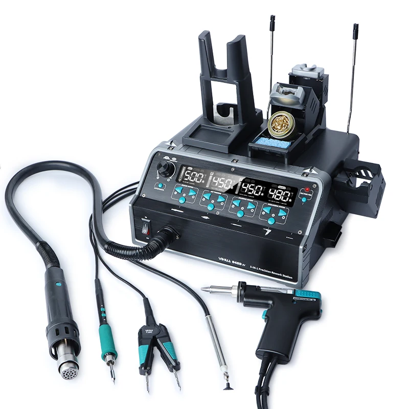 YIHUA 948D-IV 5-IN-1 محطة لحام 1410 واط ديسولديرينغ الملقط مسدس هواء ساخن الكهربائية لحام الحديد C245 C210 شفط القلم أداة #3