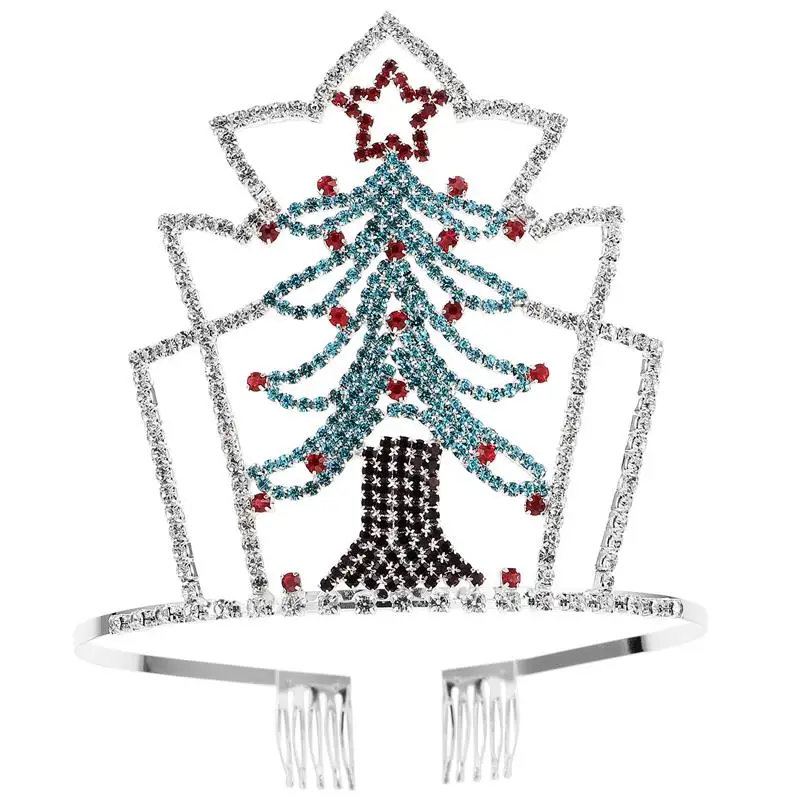 

Christmas Rhinestone Hair Band Hair Xmas Headdress Party Favors Photo Props for Kids Adults (Christmas Tree Pattern)