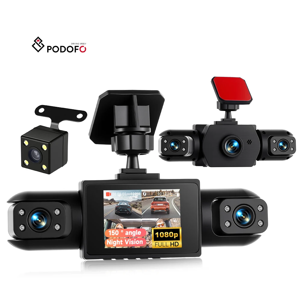 Podofo Dash Cam 1080P 4 Lens Camera 2