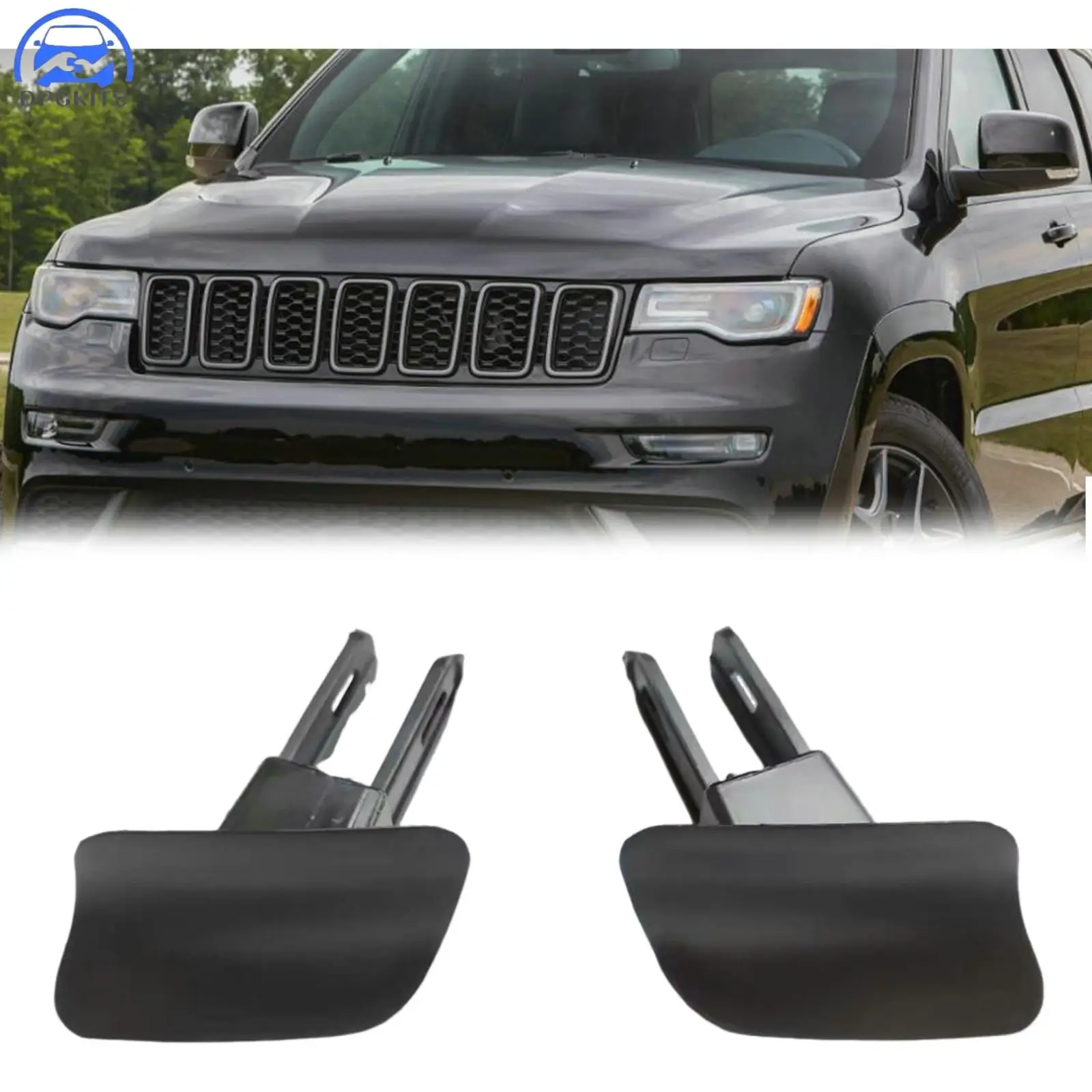 DPGKITS 2Pcs Bumper Lamp Washer Cover For 2017-2021 Jeep Grand Cherokee 5ZL72DX8AB 5ZL73DX8AB Car Accessories Direct Replacement