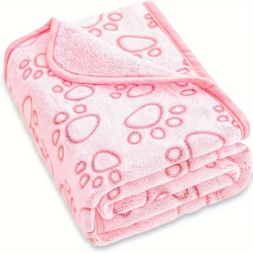1PC Soft Flannel Fleece Cat Dog Blanket Bed Mats Paw Foot Print Warm Pet Blanket Sleeping Beds Cover Mat For Pets Supplies