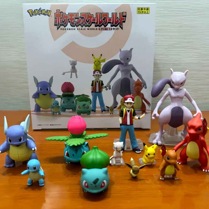 New Bandai Original Scale World Pokemon Kanto Region Red Charmander Squirtle Bulbasaur Anime Action Figures Toys For Kids Gifts - view 3