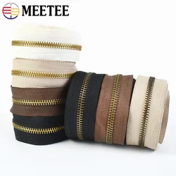 3/5 metri Meetee 5 # nastri con cerniere in metallo per borse da giacca cerniere per decorazioni scarpe per indumenti fai da te Kit di riparazione con cerniera accessori per cucire su misura