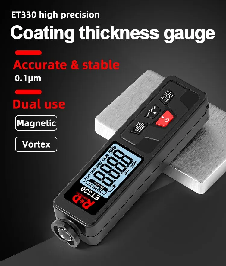 R&D ET330 Coating Thickness Gauge High Precision Zinc Coating Thickness Gauge for Automotive Paint Surface 1Set