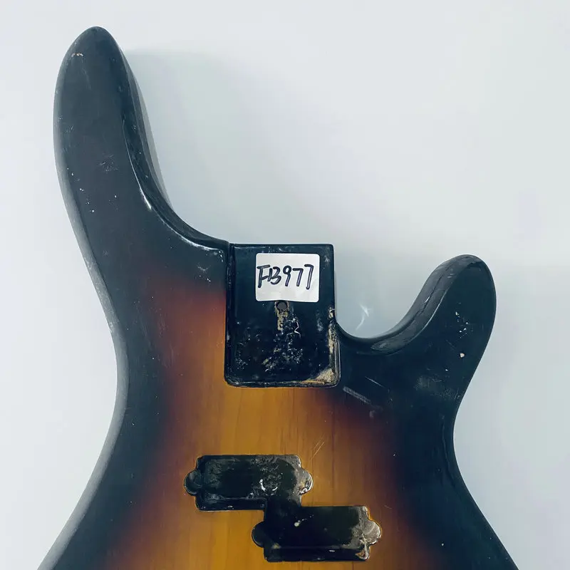 FB977 Unfinished Electric Bass Body 4 or 5 String Version Tobacco Sunburst Color for PJB Bass Replace and DIY with Damages