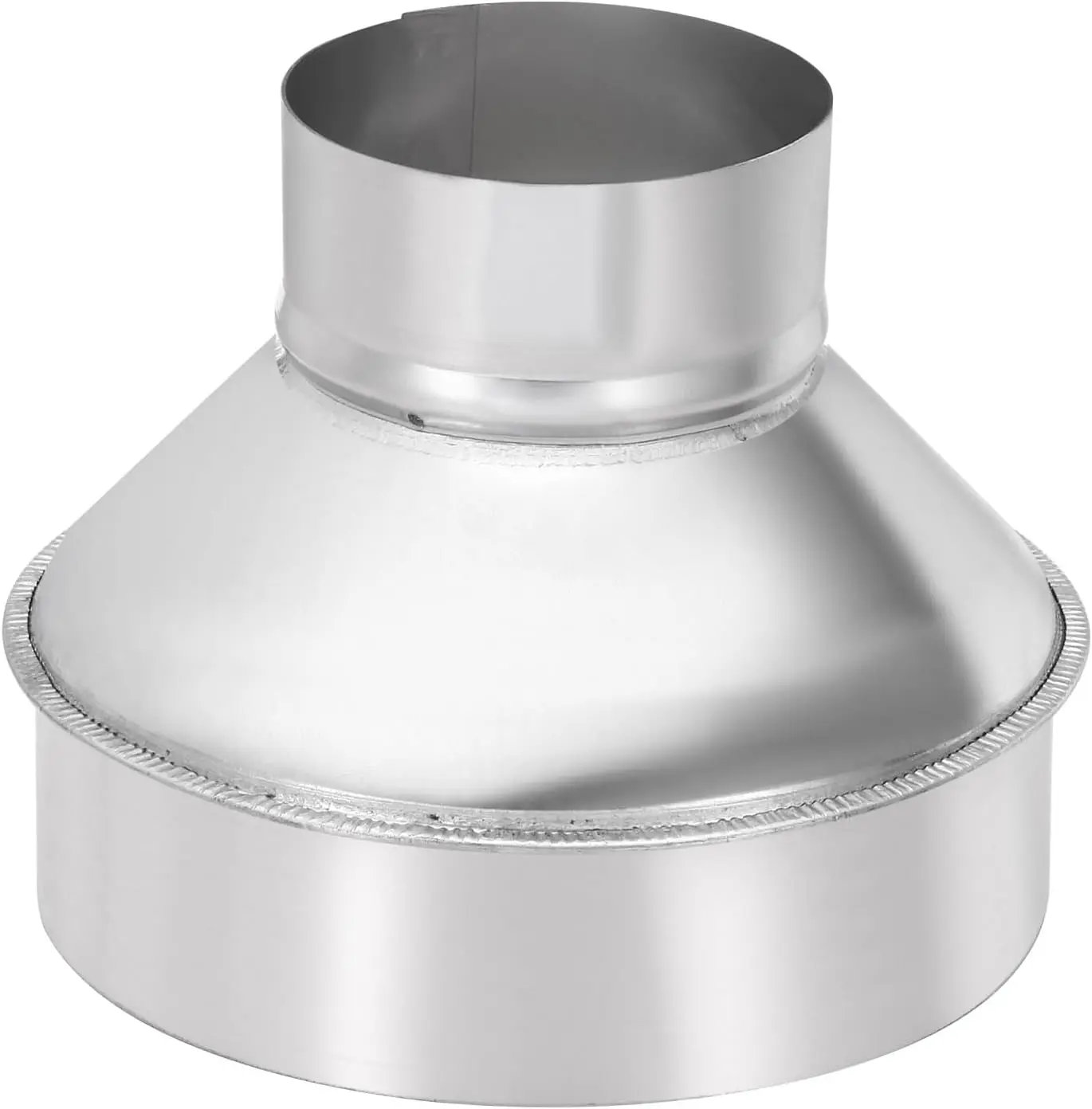 

6" to 3" Round Duct Reducer Connector, Galvanized Steel Air Vent Pipe Fitting for Kitchen Bathroom Ventilation