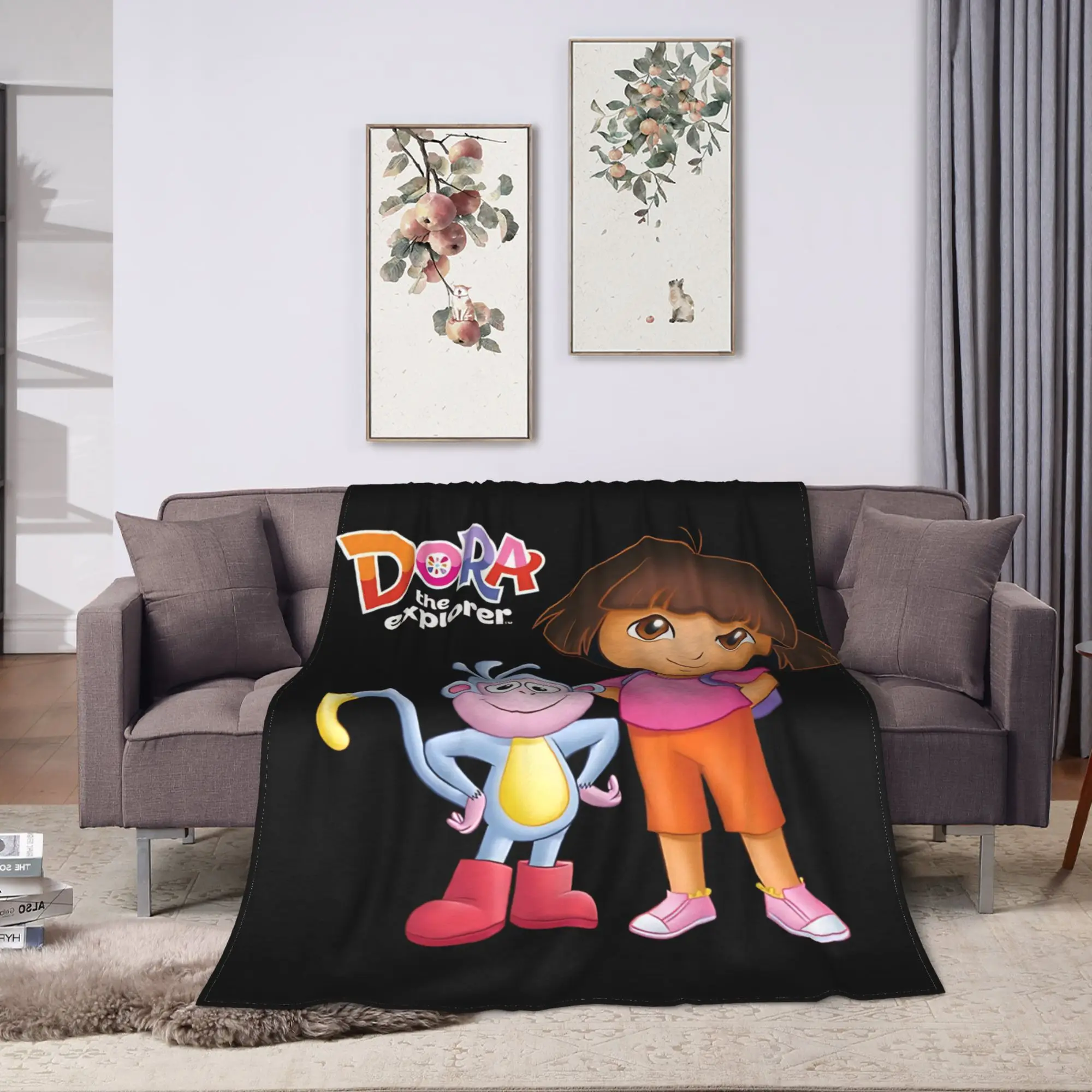 دورا المستكشف بطانية دافئة لينة الشارع الاتجاه أفخم الفراش يلقي للخارجية طائرة السفر الفانيلا المفرش غطاء السرير #2