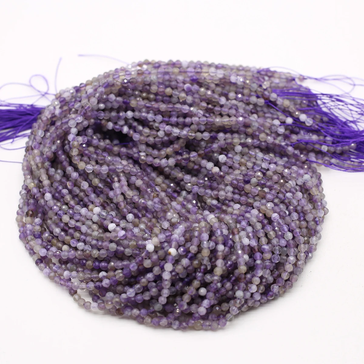 Natural Stone Faceted Beaded Round Amethysts Gemstone Isolation Loose Beads for Jewelry Making Diy Necklace Bracelet Accessories