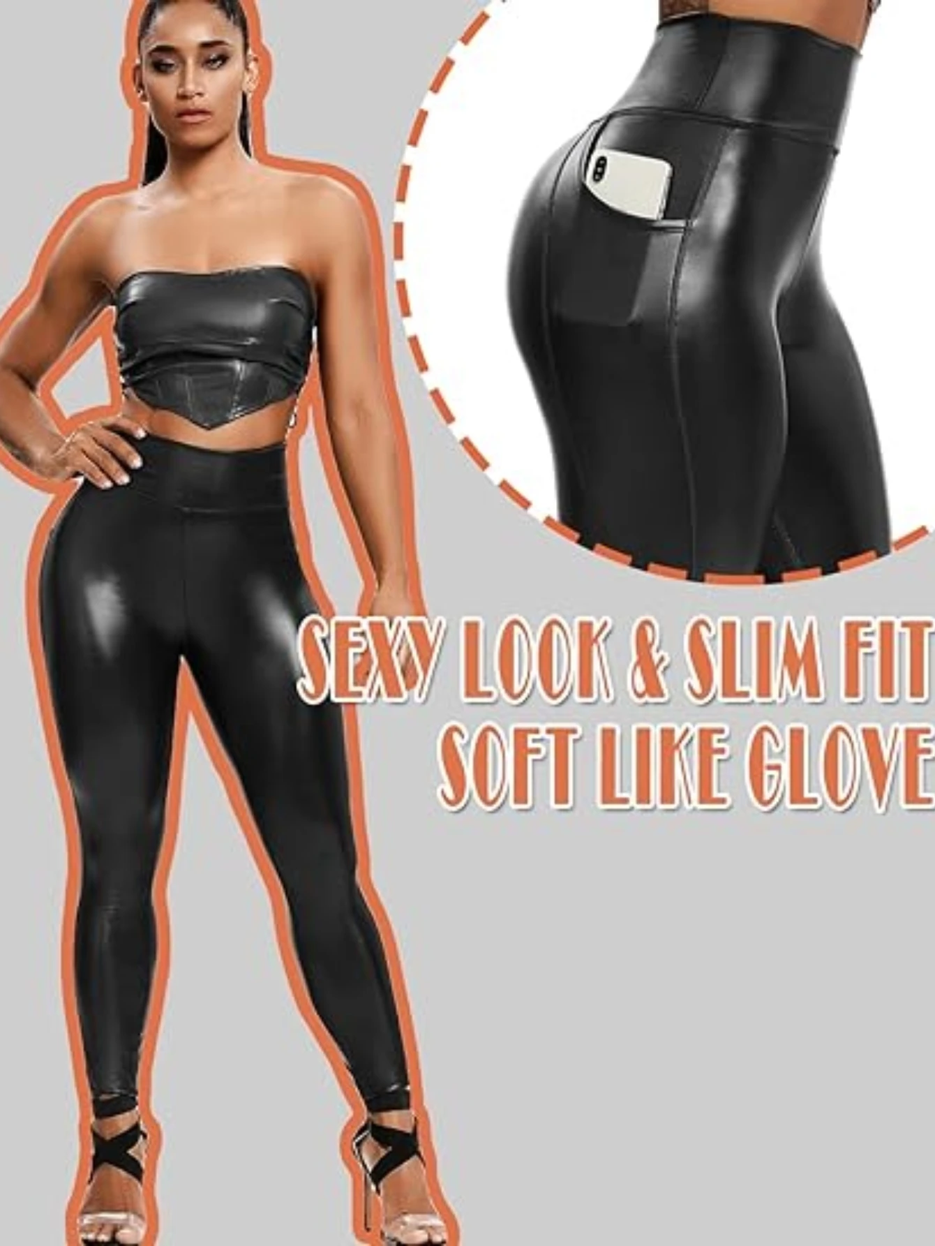 plus size Women s velvet high waist artificial leather leggings butt lifting black sexy sports yoga pants