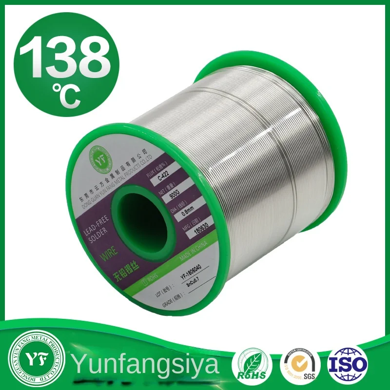 Sn42Bi58 500g 0.6mm Solder wire lead-free low temperature solid core tin bismuth Welding wire low melting point 138C Solid core