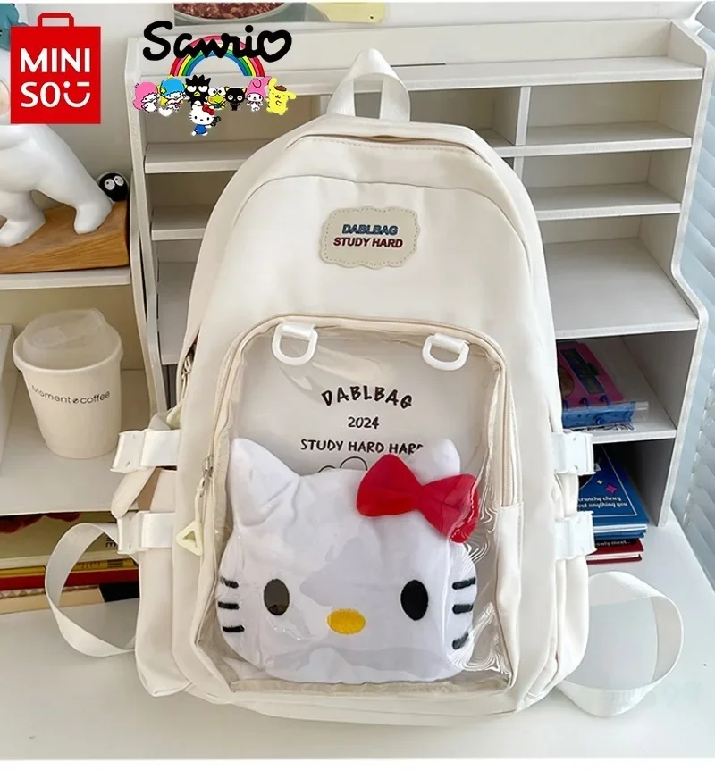 Hello Kitty 2024 New Women's Backpack Fashion High Quality Girls' Backpack Small Fresh Versatile Large Capacity Student Backpack