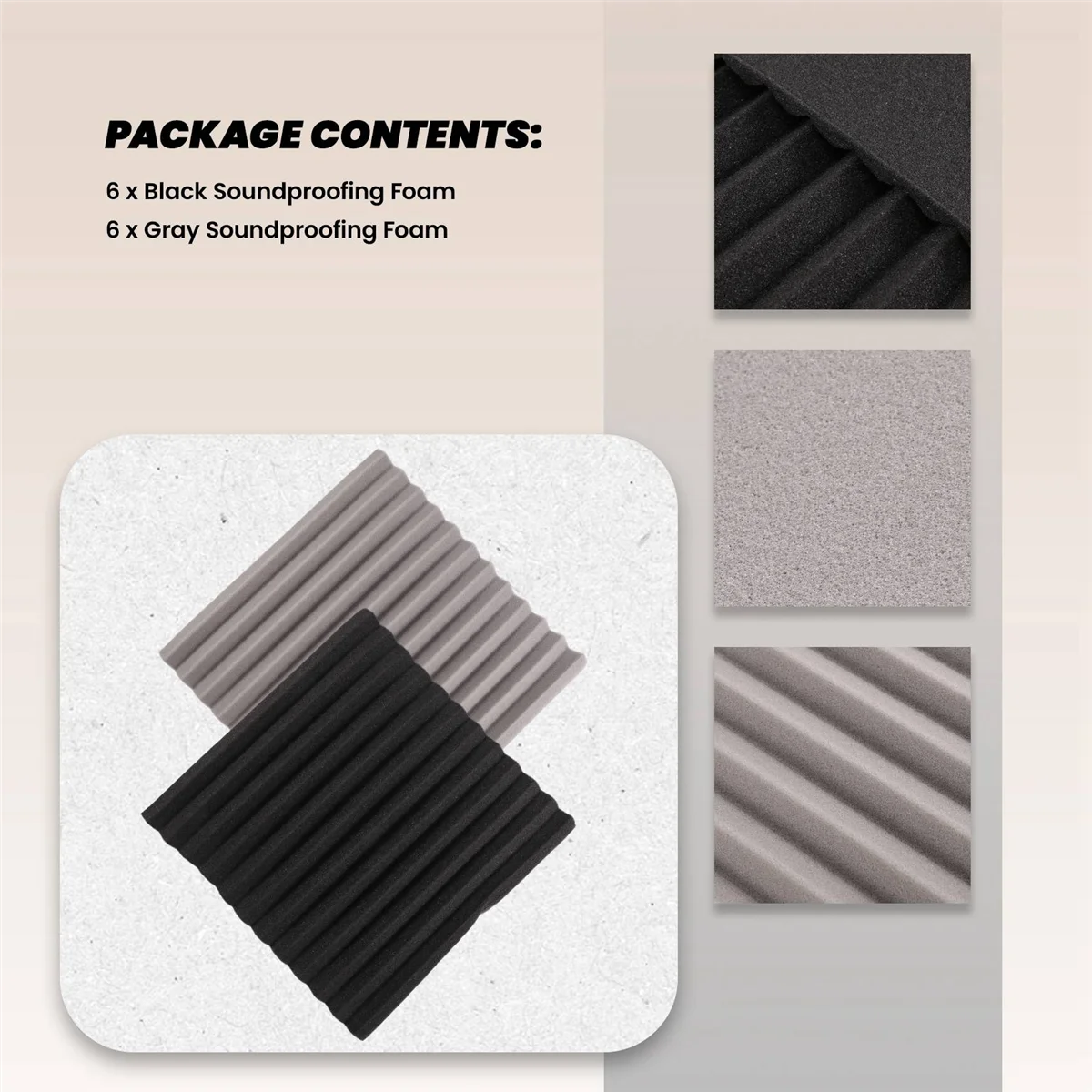 

12 шт. акустическая пенопластовая доска, студийная клиновая плитка, акустическая пена, звукоизоляционная стеновая панель для студийной обработки пирамиды 2,5X30X30cmJAS