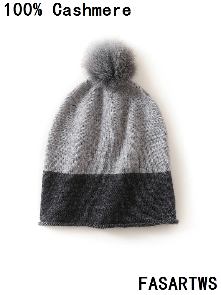 

FASARTWS Winter High Quality Pure Cashmere Knitted Hat Women and Men Keep Warm Knitted Beanie Wraps Outdoor Cap Casual Soft Hat
