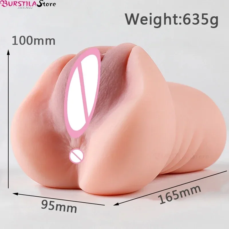 Lifelike Vagina Sex Toy 2 in 1 Silicone Toys Male Masturbation Cup 18+ Xxx Pocket Pussy Penis Exerciser Anal Sex Toys 18+ view 5