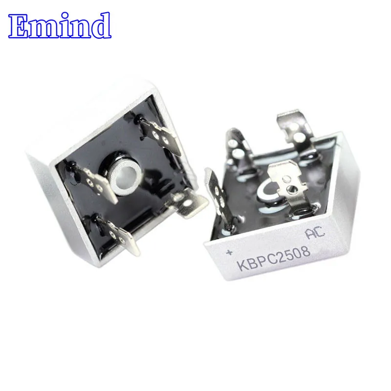 2Pcs KBPC2508 Bridge Rectifier 25A/800V DIP-4 Square Bridge Cuttable Feet GBU Footprint Bridge Stack