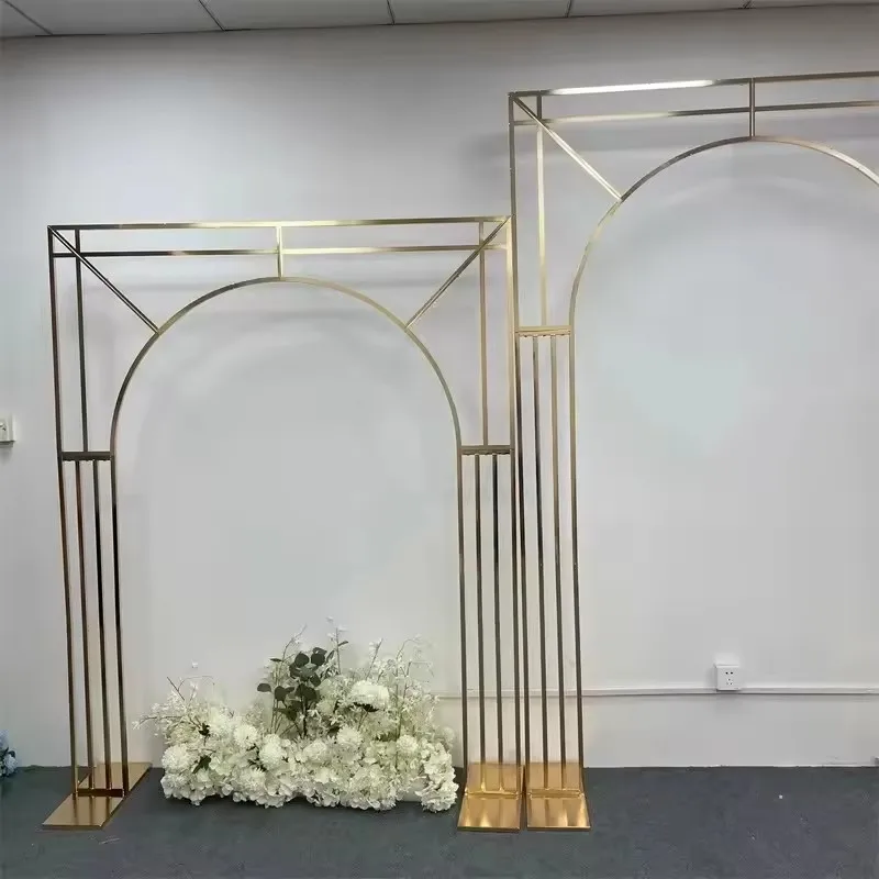 Diagonaler Hochzeitsbogen, mehrere Hintergrundbildschirme, Blumenständer, Dekorationsrahmen für den Außenbereich, 3 Stück – Detail 6