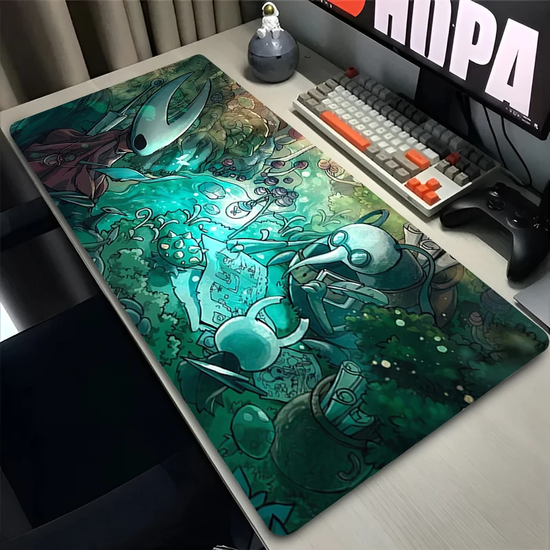 Cool Anime Mouse Pad H-hollow Knight Professional Gaming Accessories Lock Edge Keyboard Desk Mat Large mousepads Smooth Surface