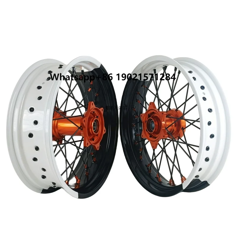

Hot Sale Supermoto Wheels 17 Inch Set for EXC SXF EXC SXF 570FS Motorcycle Accessories Front &Rear Wheel Size 17x 3.0 17x 5.0