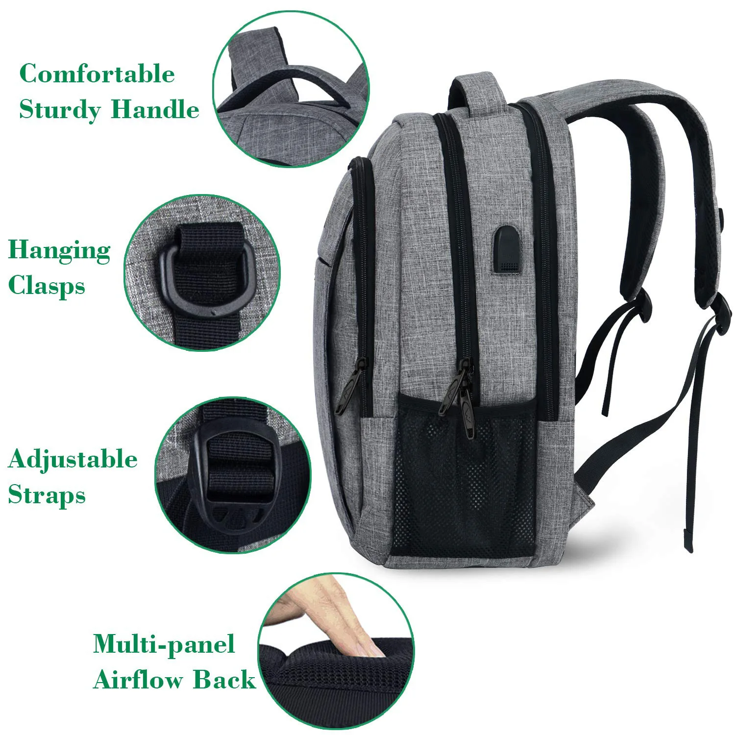 Hot-selling computer backpack large capacity multi-function usb backpack business laptop travel computer bag men