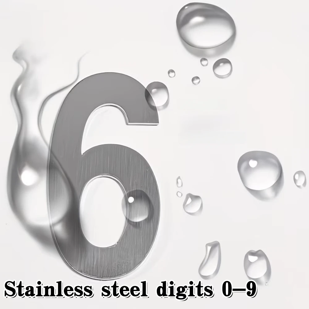 

1pc152mm/5.98in Modern Large House Numbers Stainless Steel Floating Home Address Number for Outside Garage Gate plaque numero ﻿